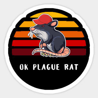 OK Plague Rat Red Hat Rat Gradient Sticker